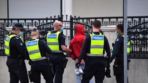 Police detained then released a man in relation to anti-lockdown protests in Dandenong last week.