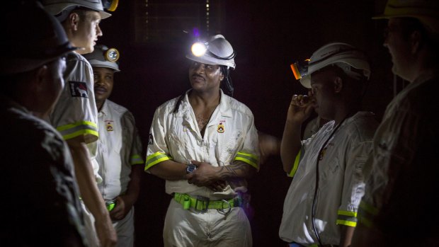Rescue workers prepare to rescue more than 900 miners from the Sibanye-Stillwater's Beatrix mine in South Africa in February.