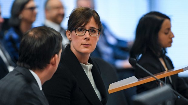 The royal commission's lawyers Rowena Orr, left, and Eloise Dias at the banking royal commission. 