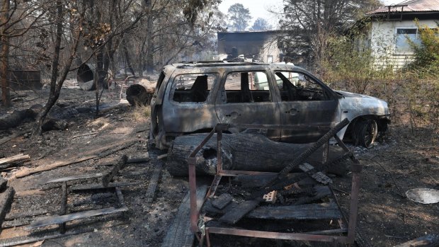 The huge bushfire damaged homes on the Bells Line of Road in the Blue Mountains.