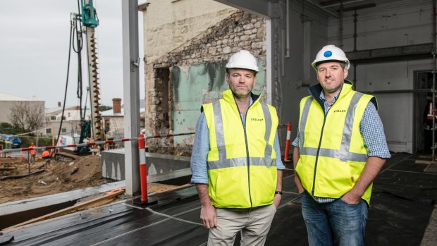 Continental Hotel hotelier Julian Gerner and Steller's Simon Pitard on site.