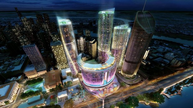 An artist impression of the casino proposed for Brisbane. 
