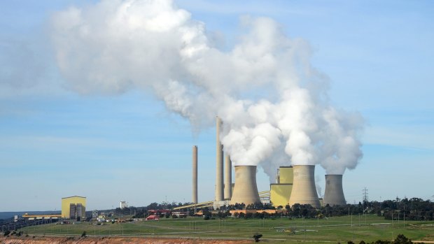 Steam billows from the cooling towers at the Loy Yang A coal-fired power station in the Latrobe Valley.