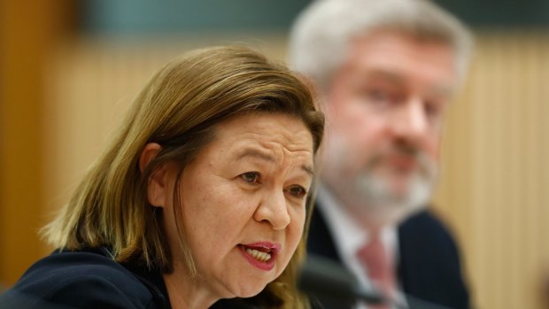 Michelle Guthrie and Communications Minister Mitch Fifield.
