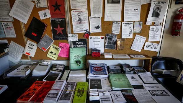 Literature at the Melbourne Anarchist Club in Northcote in happier times.