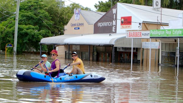The Brisbane suburb of Rosalie during the 2011 flood.
