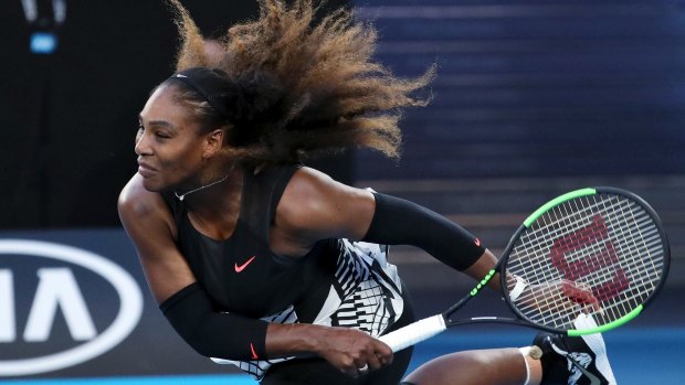 Williams in action in the 2017 Australian Open final.