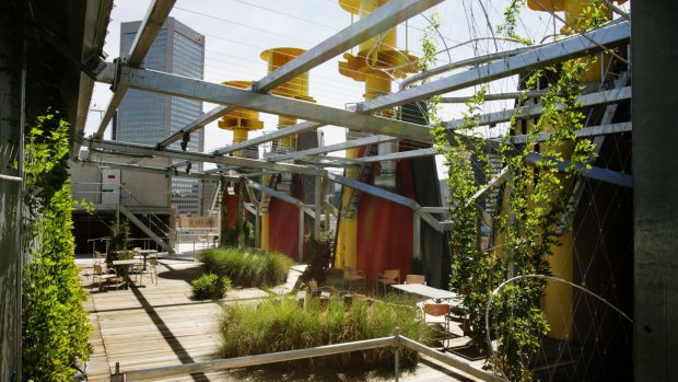 The rooftop of Council House 2, one of the greenest and healthiest office buildings in Melbourne's CBD.