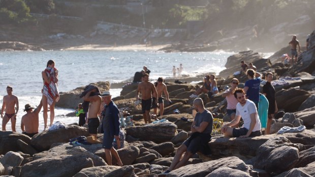 Crowds at the beach in Sydney's eastern suburbs at the weekend.