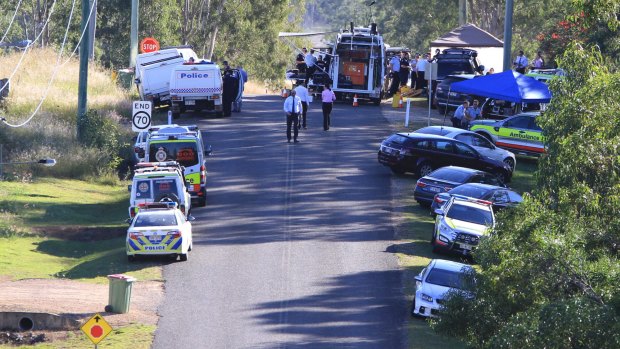 The police forward command post during the 20-hour siege involving gunman Ricky Maddison.