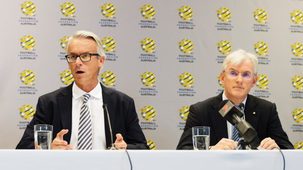 Football Federation Australia chief David Gallop and chairman Steven Lowy.