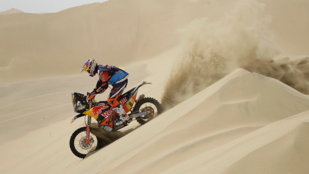 Toby Price takes to the dunes in the 2018 Dakar Rally