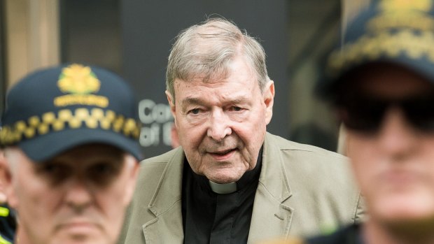 Cardinal George Pell leaving the County Court last week.