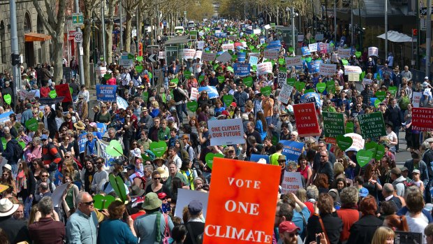 Melburnians have been urging change on climate change for years. This rally was held in 2014.