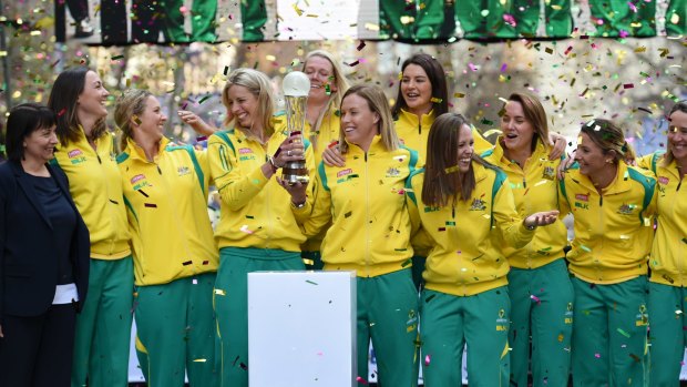 Australia celebrate their 2015 home World Cup success.