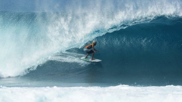Italo Ferreira of Brazil surfs at the Billabong Pipe Masters in December 2019 in Haleiwa, Hawaii.
