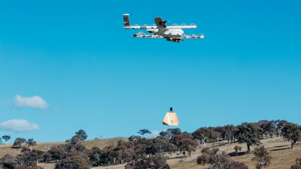 Project Wing drones being tested at Fernleigh Park.