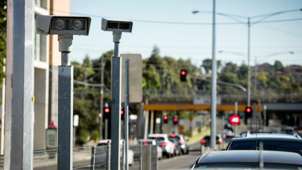 Road safety cameras at the intersection of Batesford Road and Warrigal Road in Chadstone.