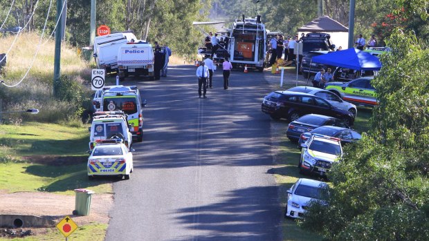 The forward command post for the investigation into the shooting of police officer Brett Forte.