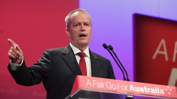 Opposition Leader Bill Shorten at the Labor national conference on Sunday.