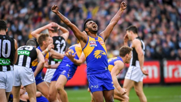 Willie Rioli celebrates on the final siren.