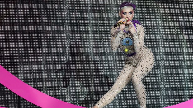 Singer Katy Perry fits the computer-generated formula for pop success: female, happy and danceable.