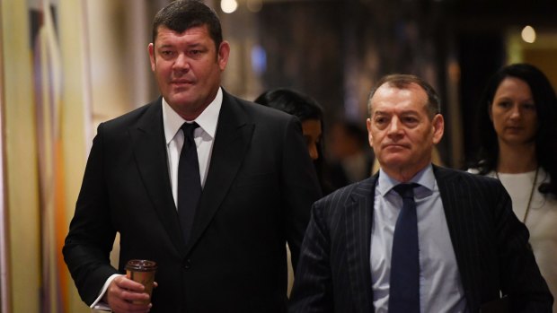 James Packer (left) and Crown executive chairman John Alexander.