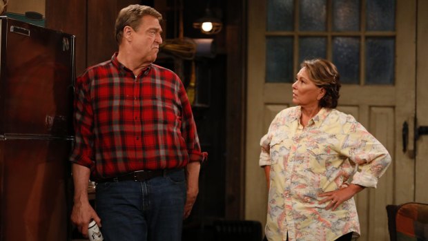 Roseanne Barr, with John Goodman, in the rebooted series.