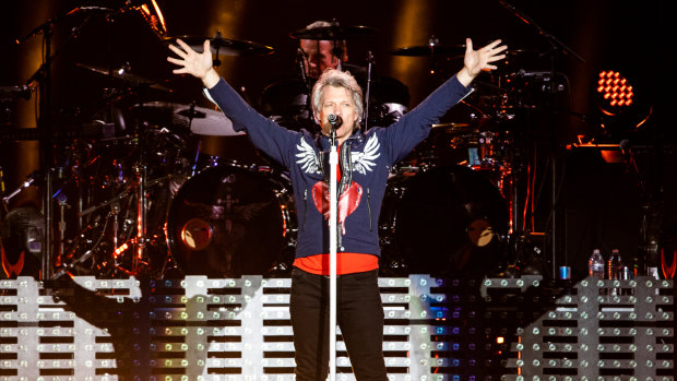 Bon Jovi at Suncorp Stadium on Thursday night.