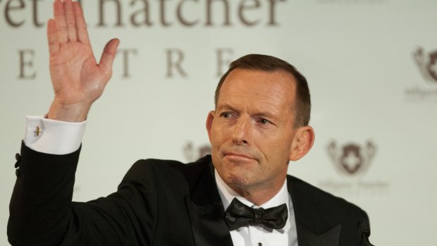 Tony Abbott gives The Margaret Thatcher Lecture in London in 2015.