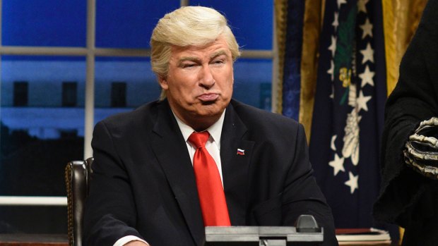 Alec Baldwin portraying President Donald Trumpon Saturday Night Live in New York.