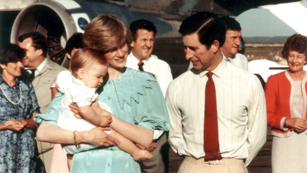 Princess Diana, Prince Charles and Prince William in Alice Springs in March 1983. 