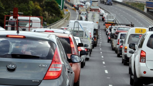 Heavy delays stretched back about five kilometres at the height of the congestion.