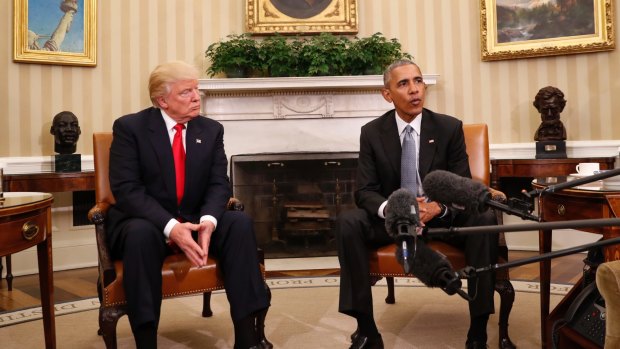 Barack Obama hosted Donald Trump in the White House soon after the 2016 election, symbolising the peaceful transfer of power. 