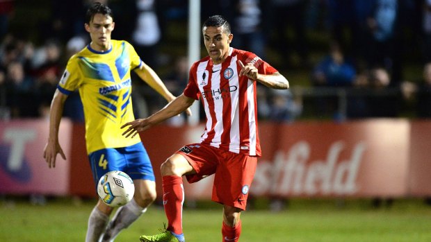 Perry Park was a sell-out for Tim Cahill's senior Australian club debut against the Strikers in the 2016 FFA Cup.