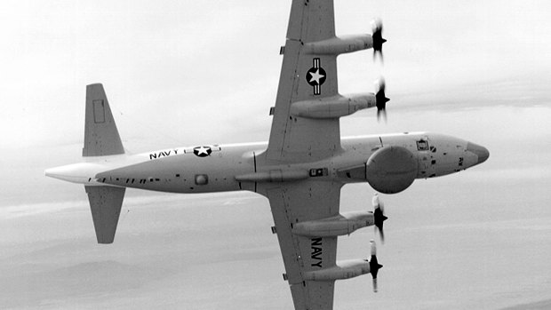 A US navy EP-3E surveillance plane similar to the one that collided with a Chinese fighter jet on April 1, 2001. 