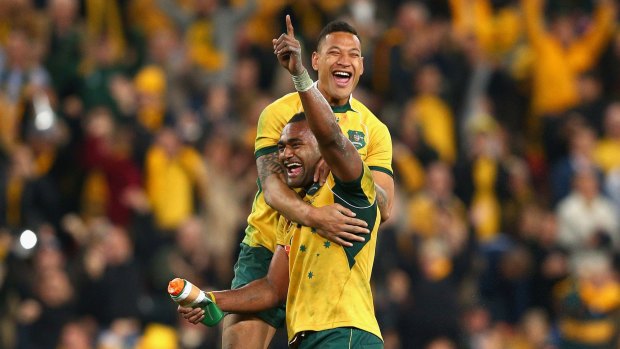 Tevita Kuridrani and Israel Folau could be beneficiaries of a potential tweak to World Rugby eligiblity laws. 