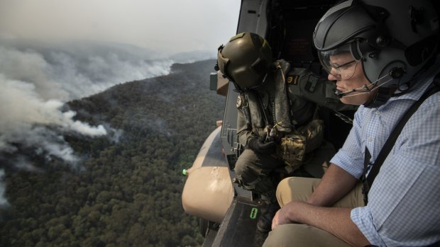 The Prime Minister tours the bushfire-affected regions of the Blue Mountains  in late December 2019.