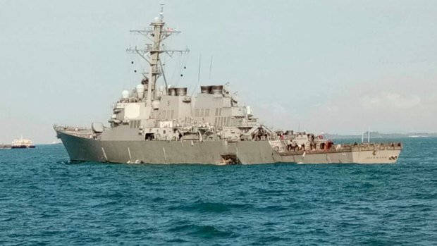 The guided-missile destroyer USS John S McCain.