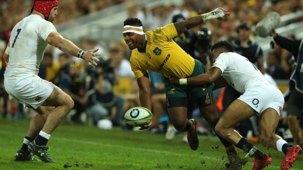Kerevi during his Wallabies debut against England in 2016. 