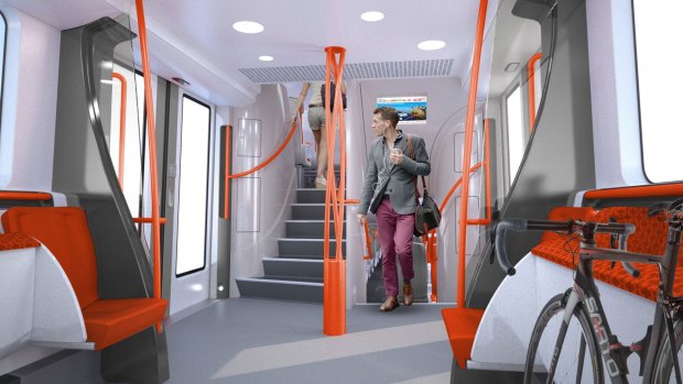 An artist's impression of the interior of a 
new intercity train.