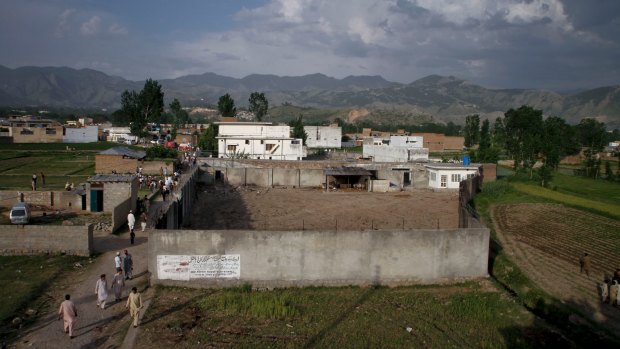 The exterior of the three-storey Abbottabad compound where Osama bin Laden was killed.