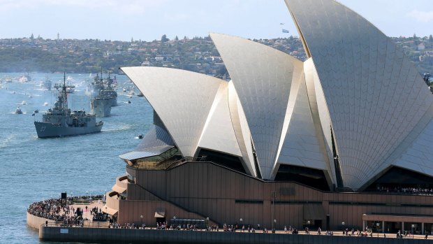 The Sydney Opera House, as seen from a safe viewing distance.