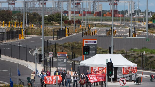 More than 1000 shipping containers carrying retail goods, Christmas decorations, fresh food and medicine were stranded on Melbourne's waterfront.