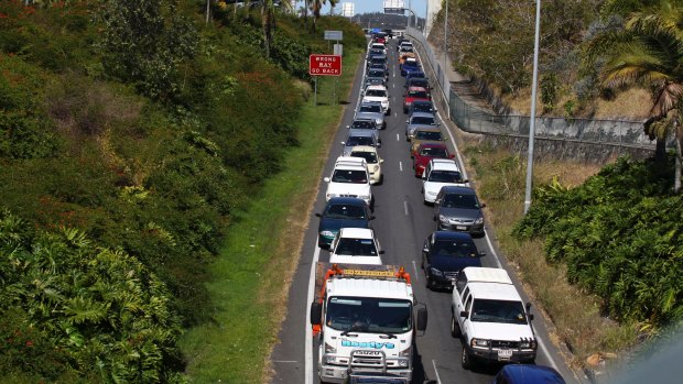 The freeway exit to Stanley Street, which is one of the city's worst peak our traffic bottlenecks.