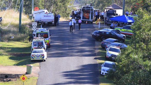 The police forward command post during the 20-hour siege involving gunman Ricky Maddison.