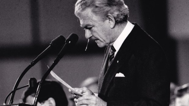 Bob Hawke, delivering an emotional speech at a memorial service for victims of the Tiananmen Square massacre in 1989, offered asylum to Chinese students in Australia.