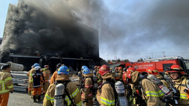 Thirty-eight workers were killed in a fire that broke out at a warehouse construction site.