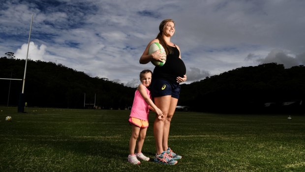 Nicole Beck, with 4 year old daughter Sophie. Rugby first sport to nut out policy on what to do with elite female athletes who have children. 
