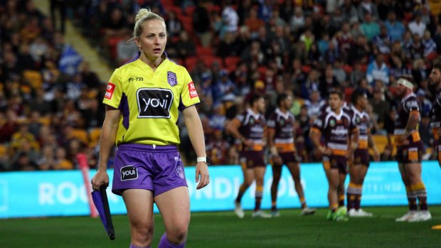 Promotion: Belinda Sharpe is one of two female referees who have been elevated to the full-time squad.